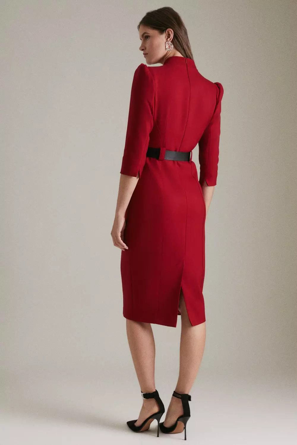 Karen millen hot sale red midi dress